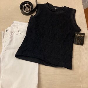 Lapis textures sleeveless top Size L NWT